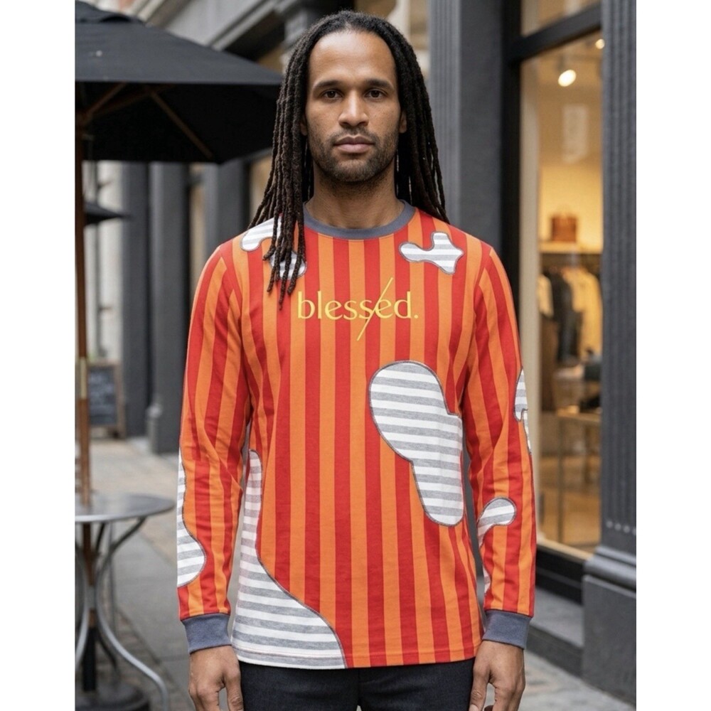 NWT The Hideout Clothing x YK Osiris Men’s Blessed” Patchwork  Tee Shirt - L